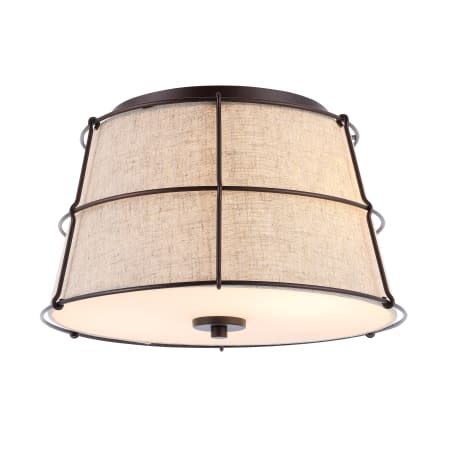 JONATHAN Y Lighting Silas 2 Light 14" Wide LED Flush Mount Ceiling Fixture Light Brown / Oil Rubbed Bronze