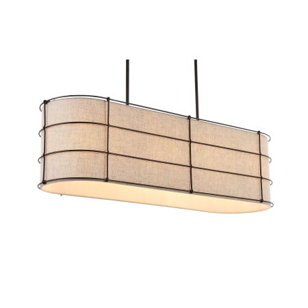 JONATHAN Y Lighting Chadwick 4 Light 42" Wide LED Linear Chandelier Light Brown / Oil Rubbed Bronze