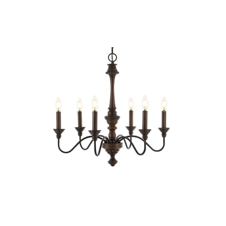 JONATHAN Y Lighting Oakley 6 Light 25" Wide LED Taper Candle Chandelier Light Brown / Oil Rubbed Bronze