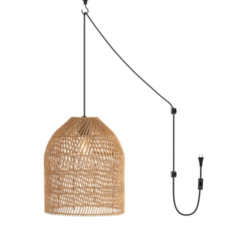 JONATHAN Y Lighting Koda 13" Wide LED Hardwired or Plug-In Pendant Brown