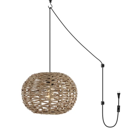 JONATHAN Y Lighting Isla 14" Wide LED Hardwired or Plug-In Pendant Brown