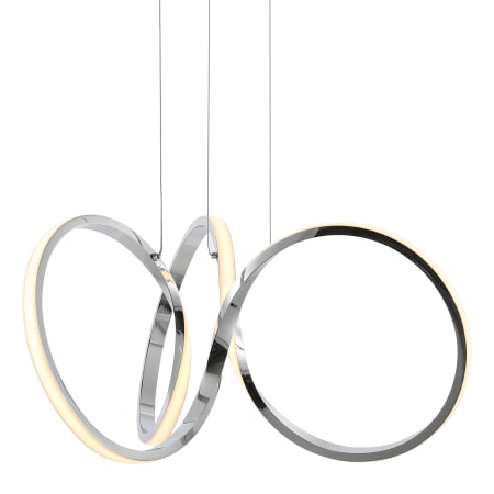 JONATHAN Y Lighting Helix 24" Wide LED Abstract Pendant Chrome