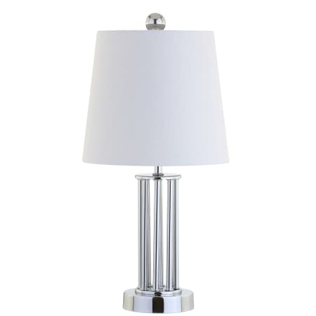 JONATHAN Y Lighting Lillian Single Light 18" Tall LED Buffet Table Lamp with Hardback Cotton Shade Chrome