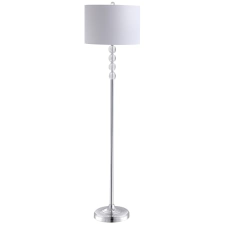 JONATHAN Y Lighting Aubrey Single Light 60" Tall LED Buffet Floor Lamp Clear / Chrome