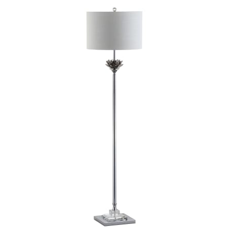 JONATHAN Y Lighting Amelia Single Light 59" Tall LED Buffet Floor Lamp Smoke Gray / Chrome