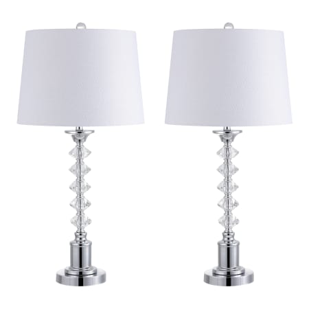 JONATHAN Y Lighting Kinsley Single Light 28" Tall LED Buffet Table Lamp Set of (2) Clear / Chrome