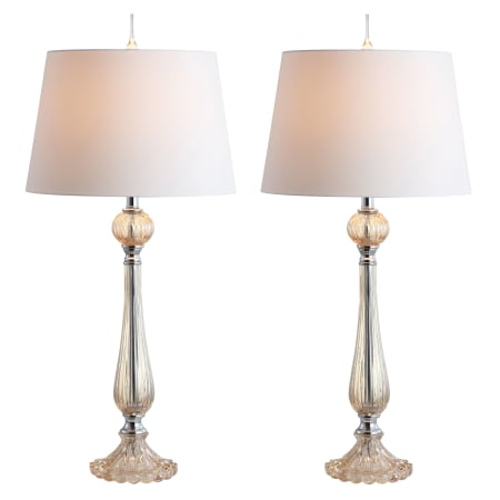 JONATHAN Y Lighting Chloe 33" Tall LED Vase Table Lamp - Set of 2 Champagne