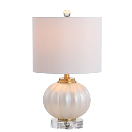 JONATHAN Y Lighting Pearl 18" Tall LED Vase Table Lamp White / Brass Gold