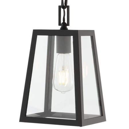 JONATHAN Y Lighting Glendale 7" Wide LED Mini Pendant Black / Clear