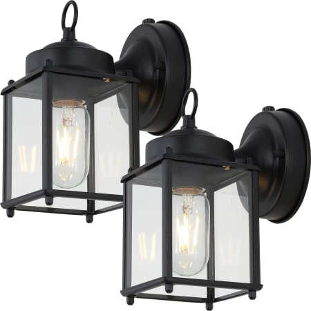 JONATHAN Y Lighting Boston 9" Tall LED Wall Sconce - Set of 2 Black / Clear