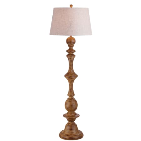 JONATHAN Y Lighting Taylor Single Light 67" Tall LED Floor Lamp with Hardback Cotton Shade Brown