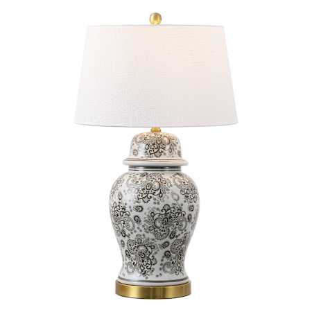 JONATHAN Y Lighting Ellis 30" Tall LED Vase Table Lamp Gray / White