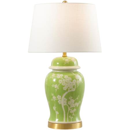 JONATHAN Y Lighting Gracie 30" Tall LED Vase Table Lamp Green / White