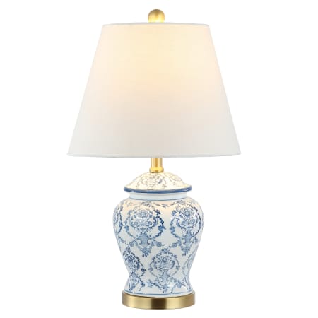 JONATHAN Y Lighting Juliana 22" Tall LED Table Lamp Blue / White