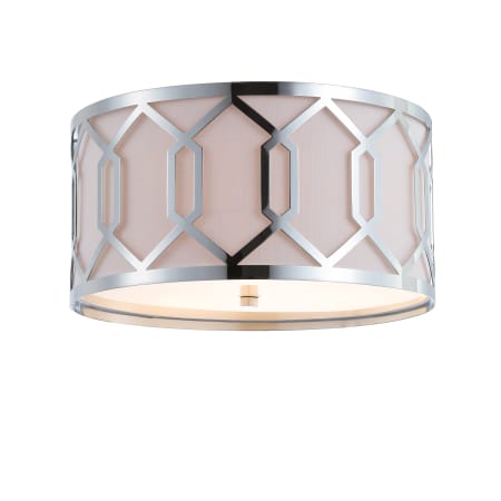JONATHAN Y Lighting Hex 3 Light 16" Wide LED Flush Mount Drum Ceiling Fixture Chrome