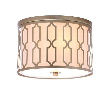 JONATHAN Y Lighting Link 2 Light 13" Wide LED Flush Mount Drum Ceiling Fixture Soft Gold