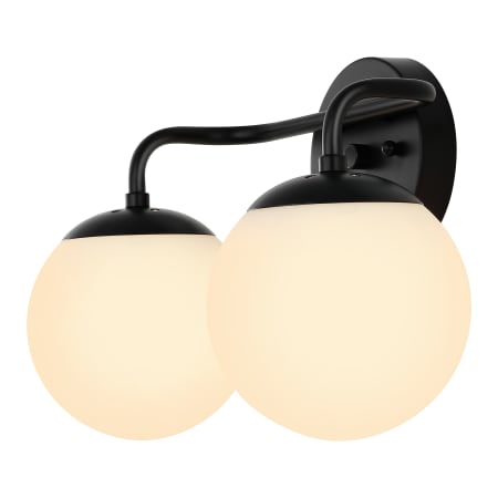 JONATHAN Y Lighting Louis Parisian Globe 2 Light 15" Wide LED Vanity Light Black/White