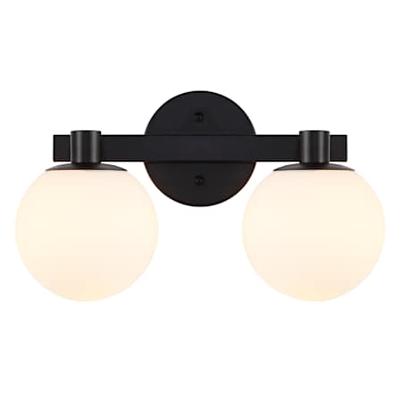 JONATHAN Y Lighting Modernist 2 Light 15" Wide LED Vanity Light Black