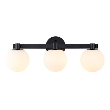 JONATHAN Y Lighting Modernist 3 Light 24" Wide LED Vanity Light Black