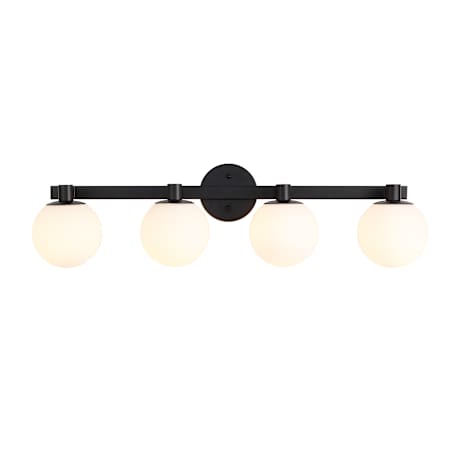 JONATHAN Y Lighting Modernist 4 Light 34" Wide LED Vanity Light Black