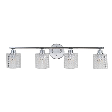 JONATHAN Y Lighting Spaulding 4 Light 32" Wide LED Bathroom Vanity Light Chrome