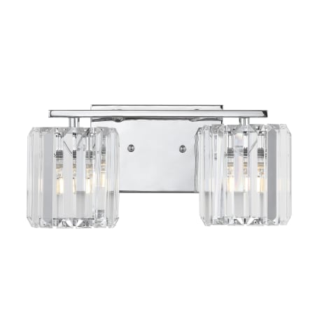 JONATHAN Y Lighting Coco 2 Light 14" Wide LED Bathroom Vanity Light Chrome