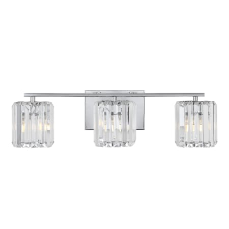 JONATHAN Y Lighting Coco 3 Light 23" Wide LED Bathroom Vanity Light Chrome
