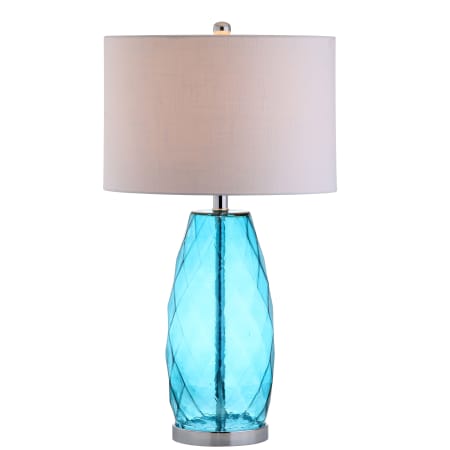 JONATHAN Y Lighting Juliette Single Light 27" Tall LED Buffet Table Lamp Moroccan Blue