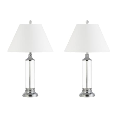 JONATHAN Y Lighting Astor Single Light 29" Tall LED Buffet Table Lamp Set of (2) Clear / Chrome