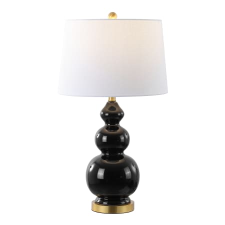 JONATHAN Y Lighting Bowen Single Light 28" Tall LED Vase Table Lamp Black / Brass Gold