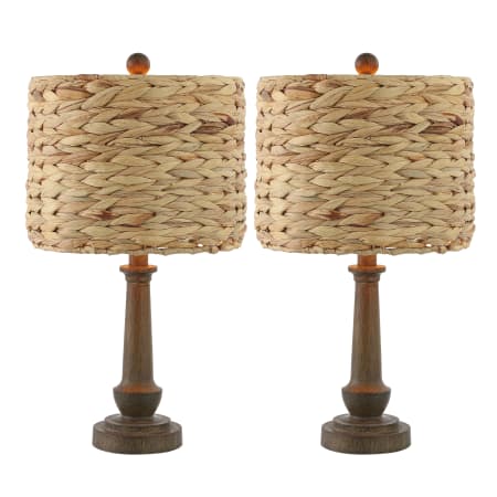 JONATHAN Y Lighting Pack of (2) Leona 22" Tall LED Accent Table Lamp Brown Wood