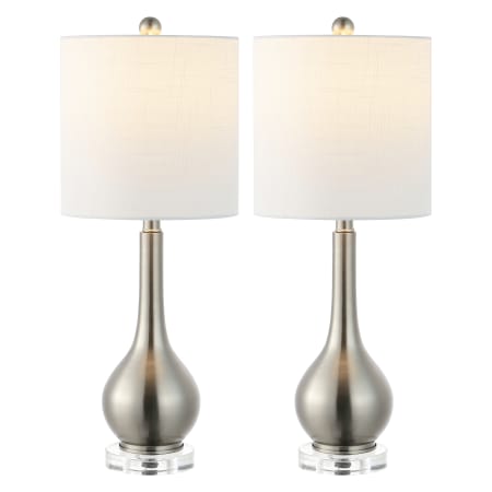 JONATHAN Y Lighting Dylan 25" Tall LED Accent Table Lamp Set of 2 Nickel
