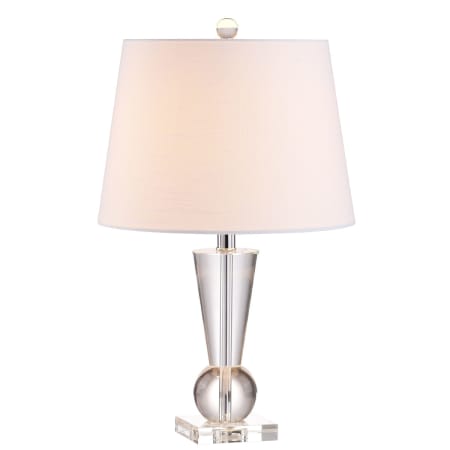 JONATHAN Y Lighting Wynne Single Light 22" Tall LED Novelty Table Lamp with Hardback Cotton Shade Clear