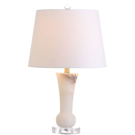 JONATHAN Y Lighting Eliza Single Light 23" Tall LED Buffet Table Lamp with Hardback Cotton Shade Crystal Base
