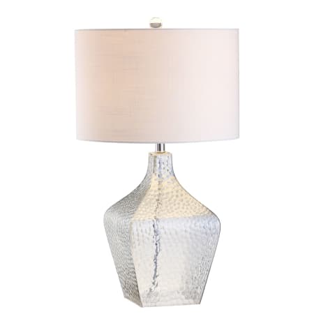 JONATHAN Y Lighting Jane Single Light 26" Tall LED Vase Table Lamp with Hardback Cotton Shade Clear