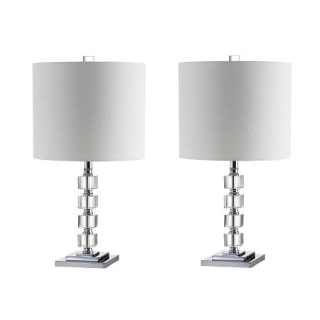 JONATHAN Y Lighting Barnard Single Light 22" Tall LED Buffet Table Lamp Set of (2) Clear