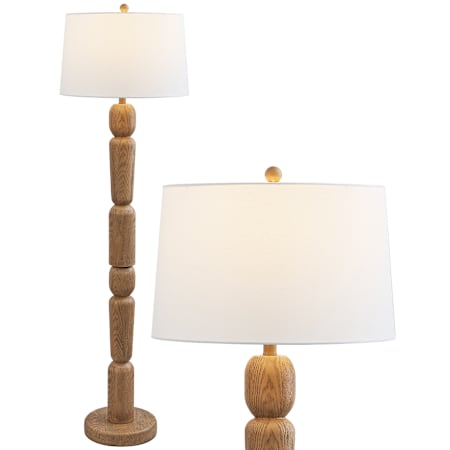 JONATHAN Y Lighting Rustara 62" Tall LED Buffet Floor Lamp Antique Brown Wood