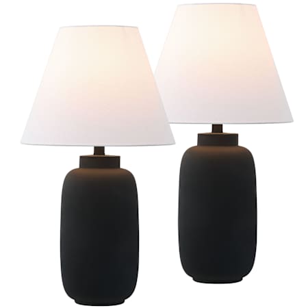 JONATHAN Y Lighting Elinore 25" Tall LED Buffet Table Lamp - Set of 2 Matte Black