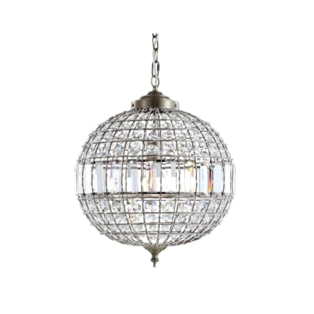JONATHAN Y Lighting Georgina Single Light 16" Wide LED Crystal Pendant Antique Brass