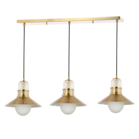 JONATHAN Y Lighting Colin 3 Light 35" Wide LED Linear Pendant Brass Gold