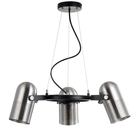 JONATHAN Y Lighting Loki 3 Light 22" Wide LED Chandelier Brushed Nickel / Black
