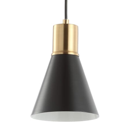 JONATHAN Y Lighting Apollo 6" Wide LED Mini Pendant Black / Brass Gold