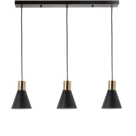JONATHAN Y Lighting Apollo 3 Light 34" Wide LED Linear Pendant Black / Brass Gold