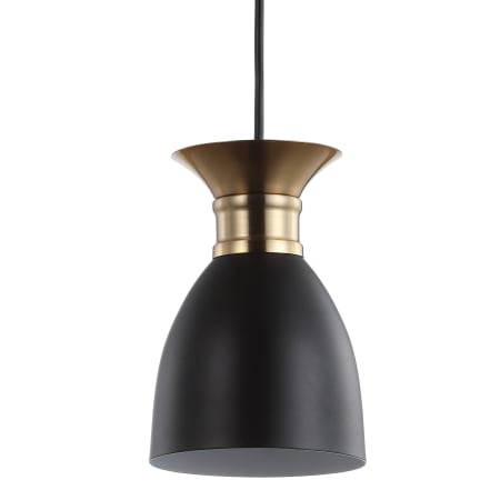 JONATHAN Y Lighting Edison 6" Wide LED Mini Pendant Black / Brass Gold
