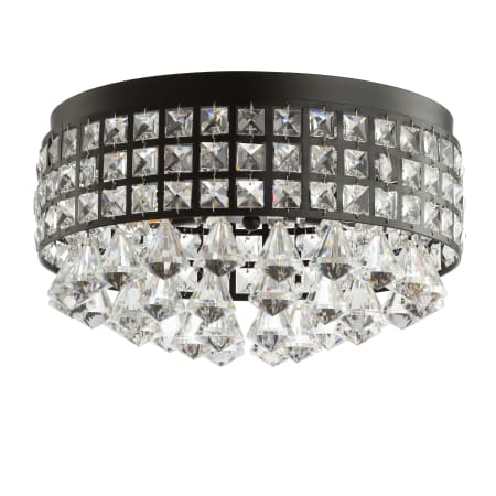 JONATHAN Y Lighting Meredith 3 Light 15" Wide LED Flush Mount Drum Ceiling Fixture Black