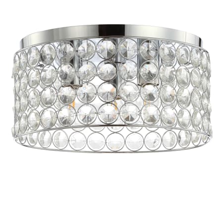 JONATHAN Y Lighting Ellen 3 Light 15" Wide LED Flush Mount Drum Ceiling Fixture Chrome