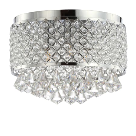 JONATHAN Y Lighting Evelyn 3 Light 15" Wide LED Flush Mount Drum Ceiling Fixture Chrome