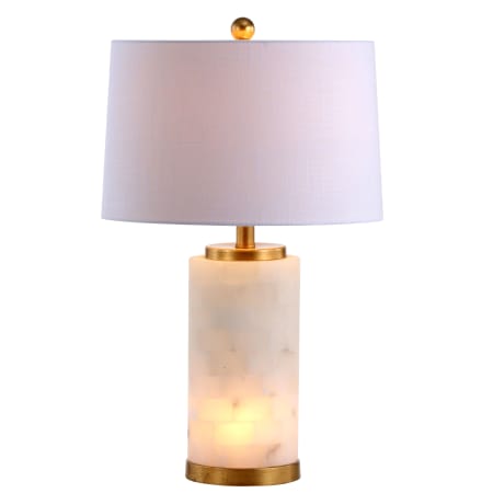 JONATHAN Y Lighting Eliza Single Light 26" Tall LED Buffet Table Lamp White / Gold Leaf