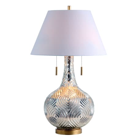 JONATHAN Y Lighting Highland 2 Light 31" Tall LED Vase Table Lamp Mercury Silver / Gold