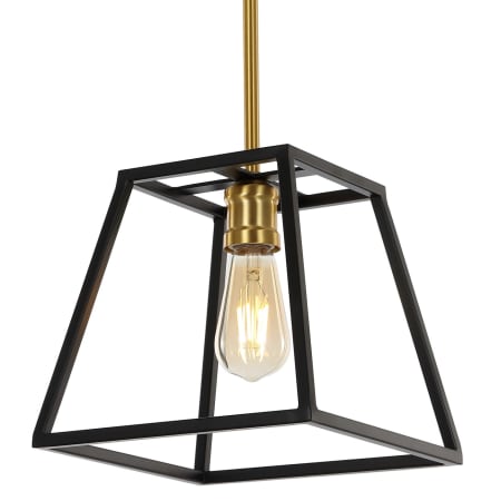 JONATHAN Y Lighting Girard 10" Wide LED Mini Pendant Black / Brass Gold